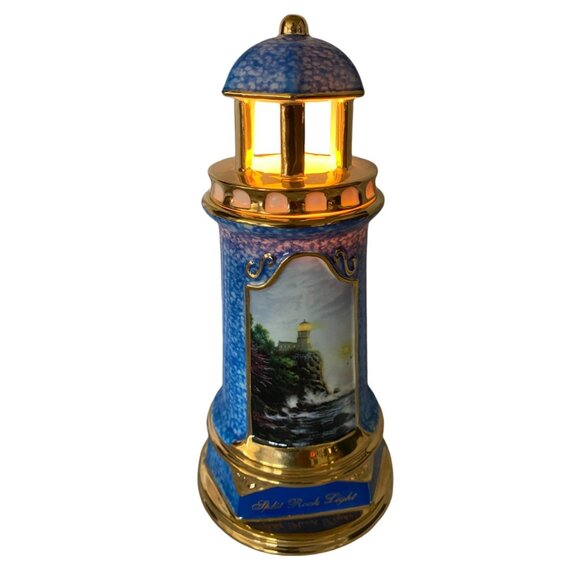 2004 Thomas Kinkade Split Rock Lighthouse Light Night Light Lamp Battery Ceramic - Picture 7 of 7